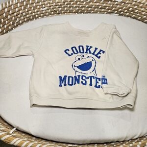 GAP Kids Cream and Blue Cookie Monster Sweatshirt